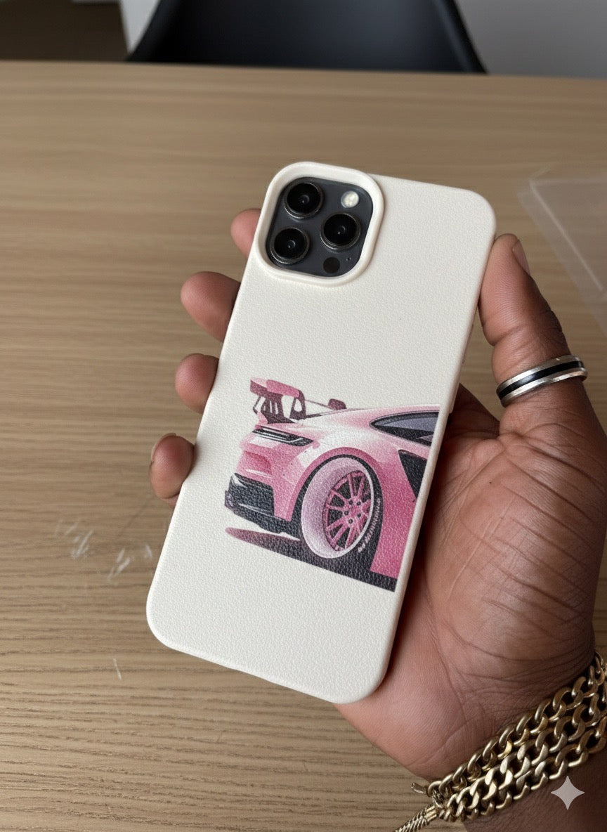 Pochette Voiture Sport Rose - iPhone 13/14/15
