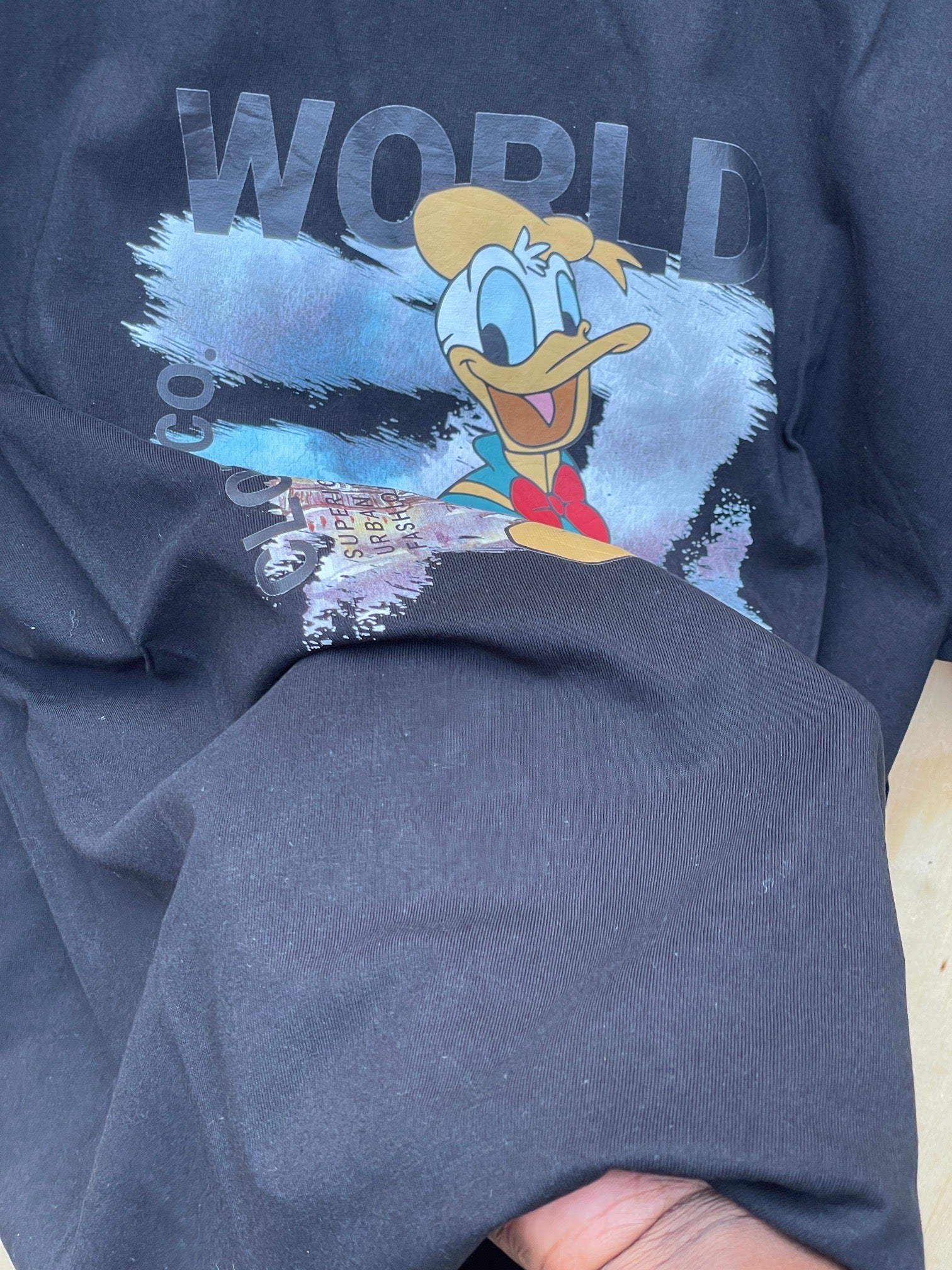 T-Shirt Donald Duck World - Noir Disney Vintage