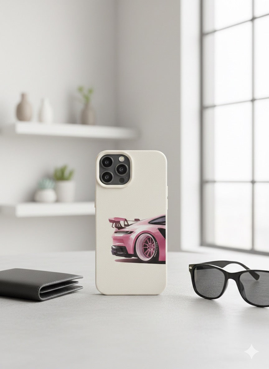 Pochette Voiture Sport Rose - iPhone 13/14/15