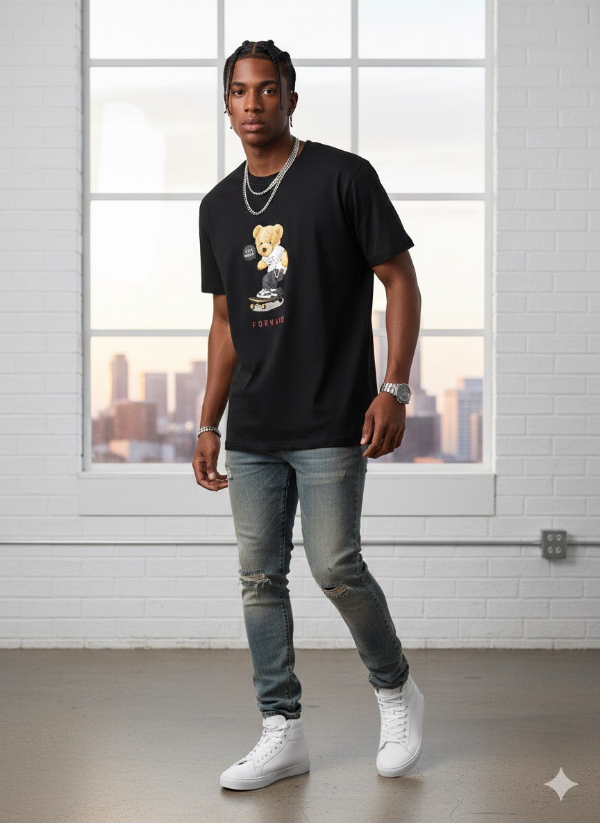 T-Shirt FORWARD Ourson Skateur - "Let's Move"