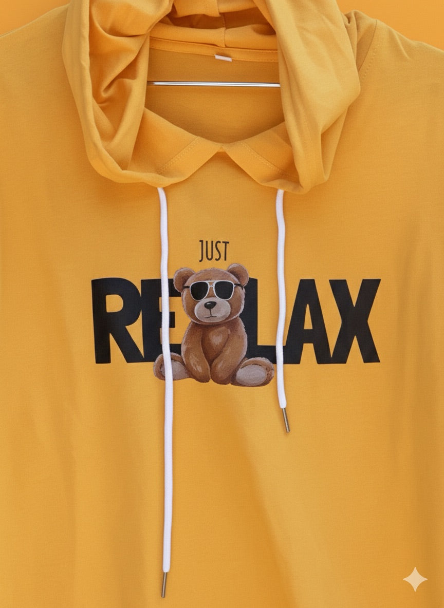 Hoodie Just Relax - Jaune Vibrant