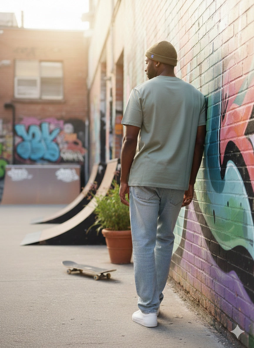 T-Shirt Panda RDEVIL - Vert Sauge Oversize XXXL