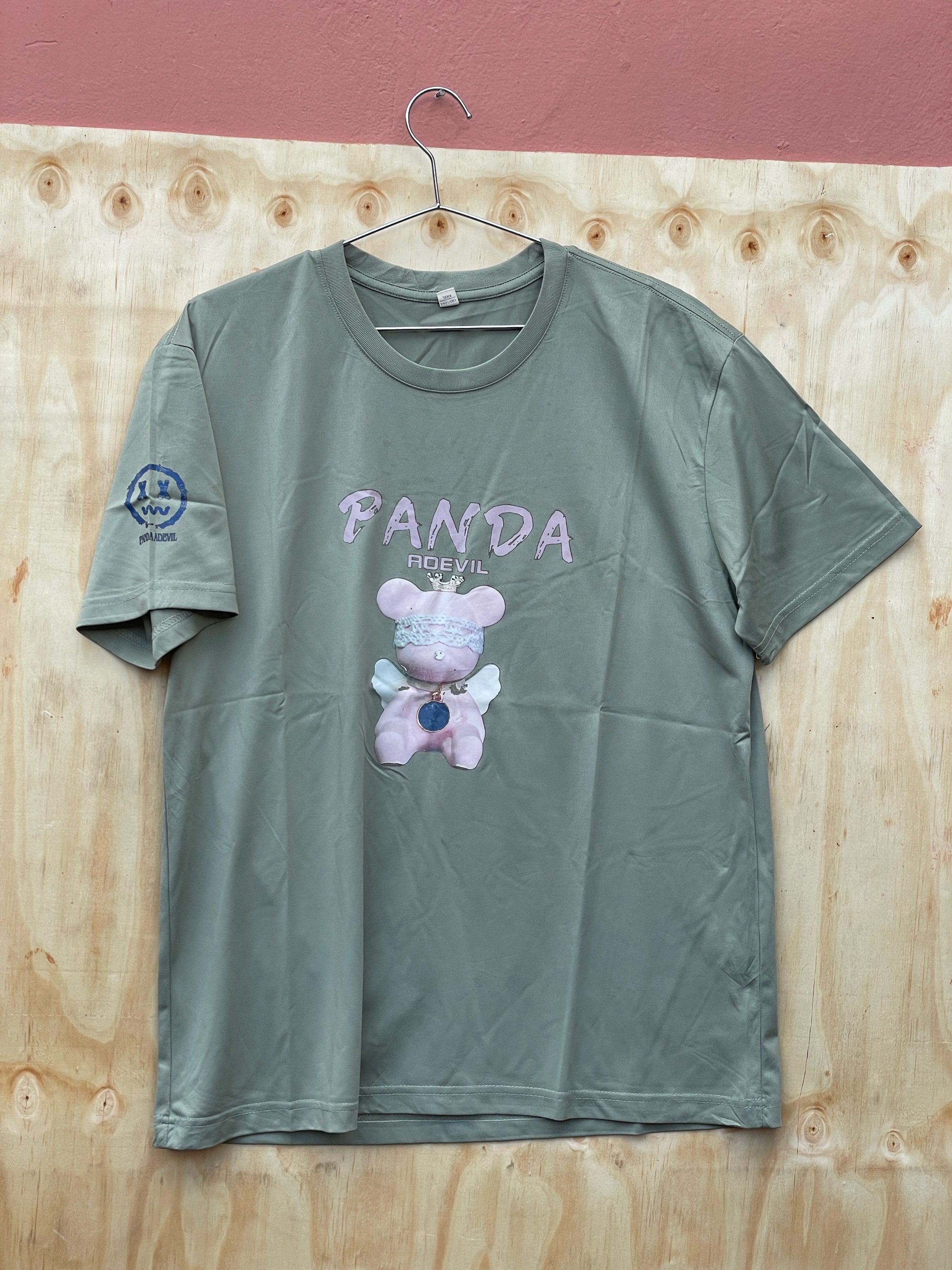T-Shirt Panda RDEVIL - Vert Sauge Oversize XXXL