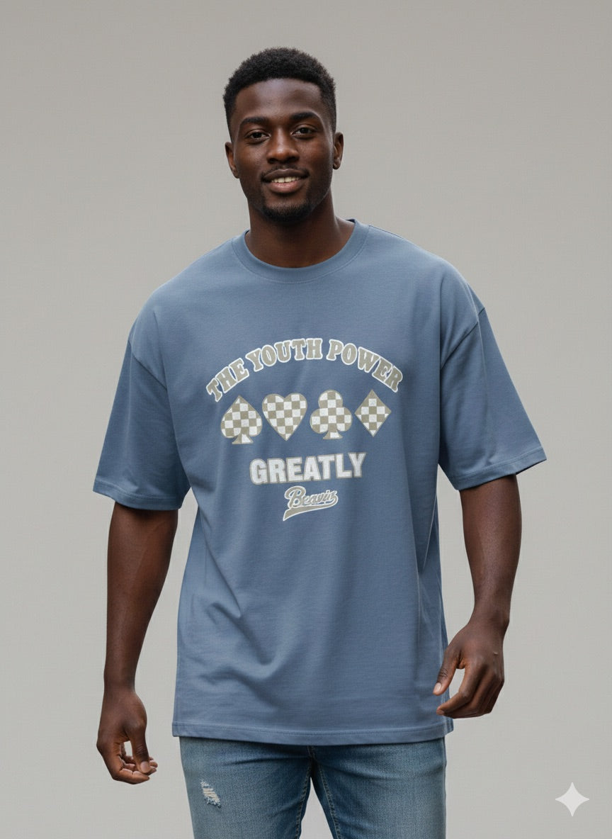 T-Shirt "The Youth Power Greatly" - gris Oversize XXL