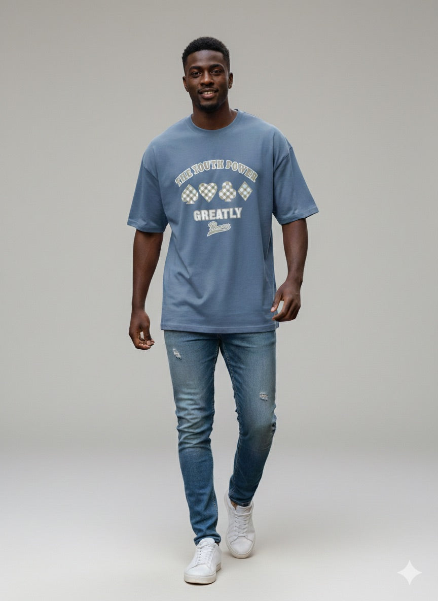 T-Shirt "The Youth Power Greatly" - gris Oversize XXL