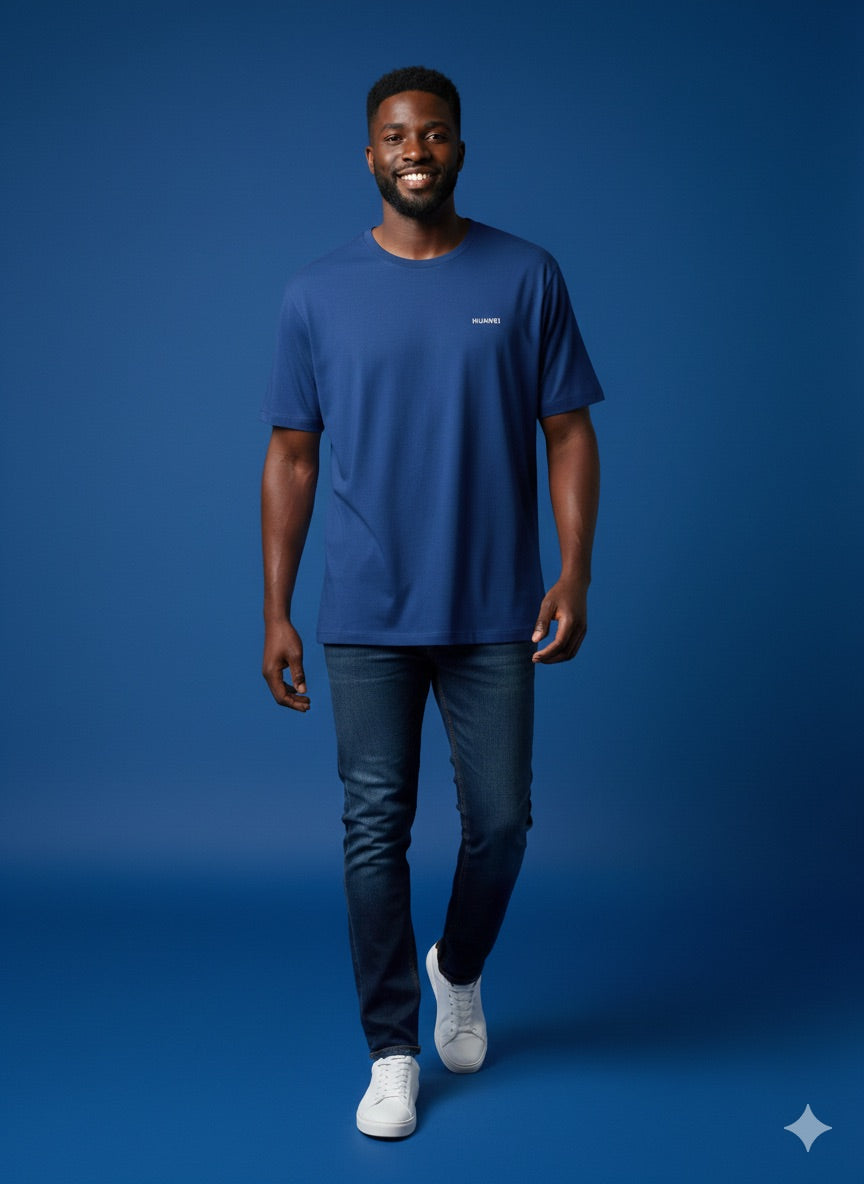 T-Shirt HUAWEI - Bleu Royal Coton Premium