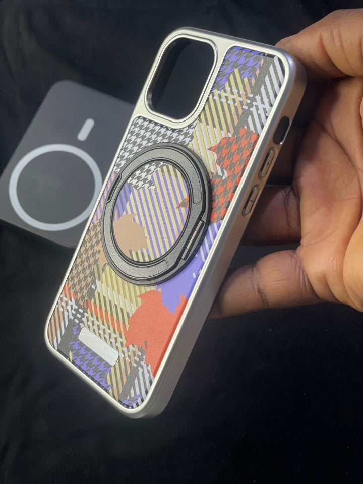 Étui Téléphone Motif Coloré avec Anneau