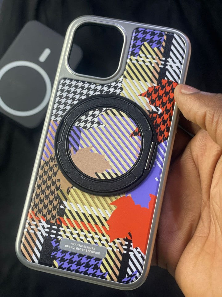 Étui Téléphone Motif Coloré avec Anneau