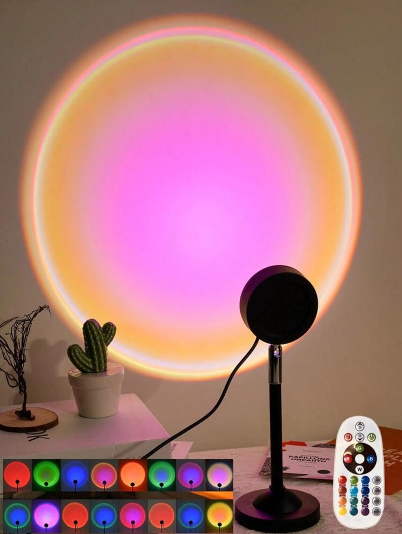 Lampe de Projection LED Multicolore avec Télécommande - Éclairage d'Ambiance Sunset