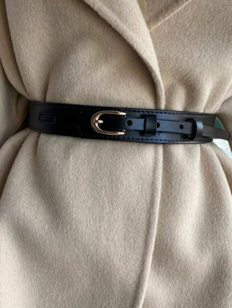 Ceinture Femme Élégante Noire - Boucle Dorée Luxe