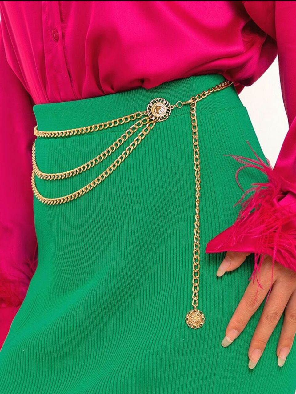 Chaîne de Taille Dorée Multi-Rangs pour Femme