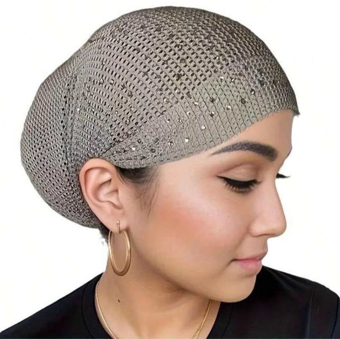 Bonnet Fashion Paillettes Doré - Style Élégant et Brillant