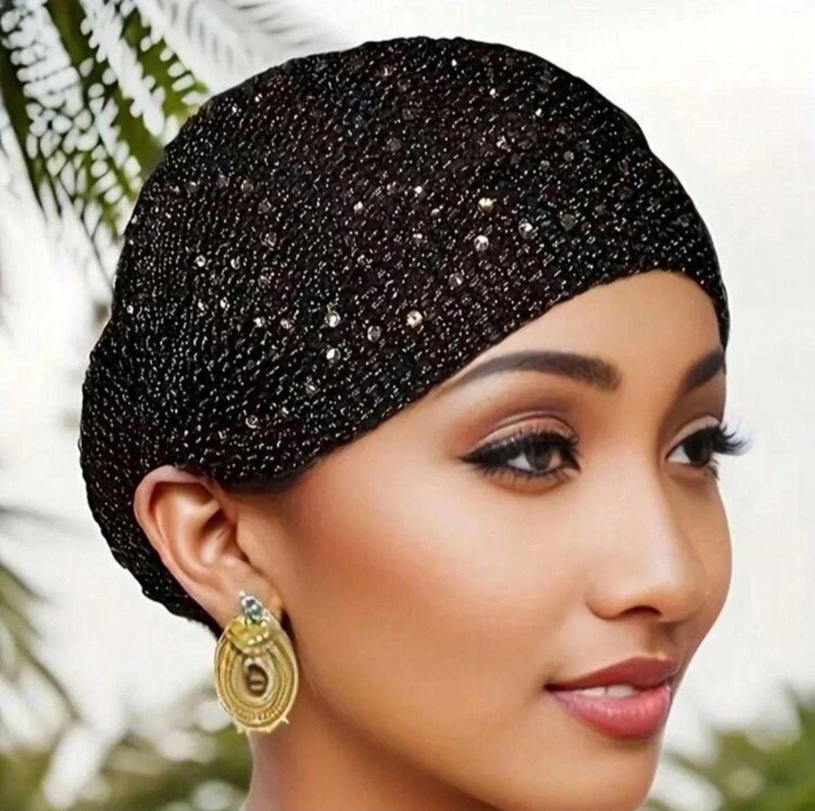 Bonnet Fashion Paillettes Doré - Style Élégant et Brillant