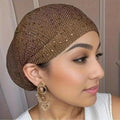 Bonnet Fashion Paillettes Doré - Style Élégant et Brillant