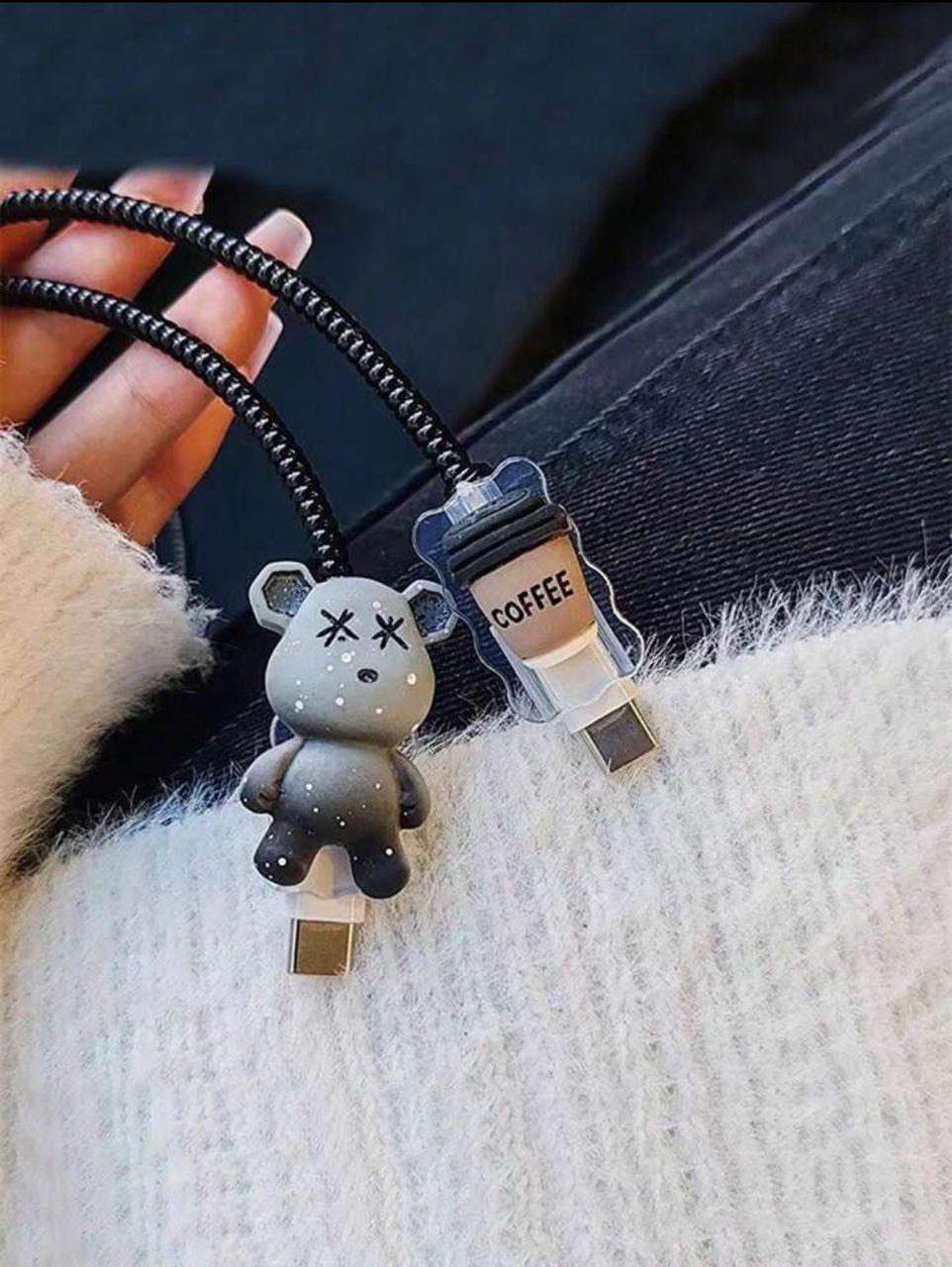 Câble Chargeur Kawaii avec Accessoires