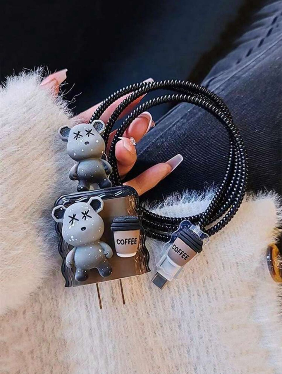 Câble Chargeur Kawaii avec Accessoires