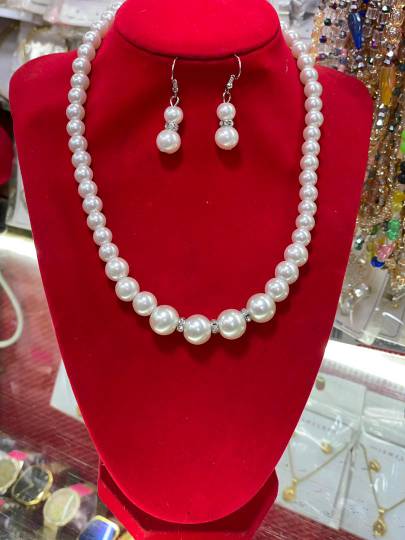 Chainette Dame - Collier et Boucles d'Oreilles Trèfle Noir